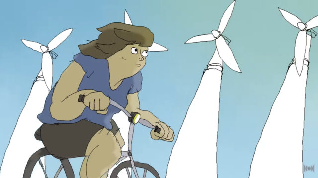 风力涡轮机和自行车